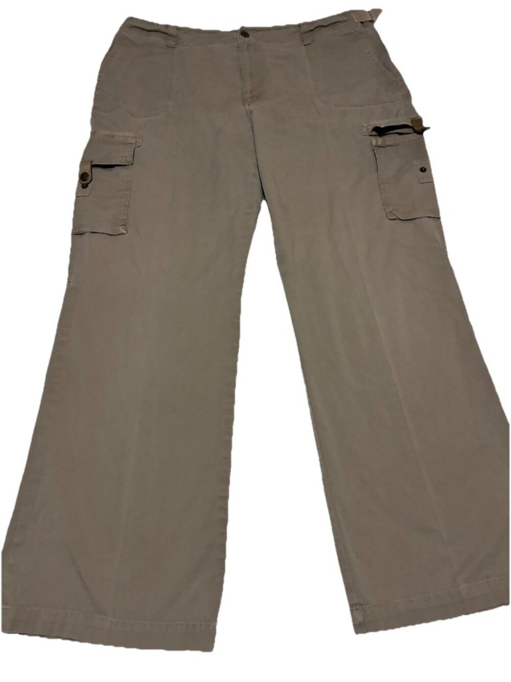 Vintage Lauren Ralph Lauren Cargo Pants Womens 18 Khaki Beige Twill Y2K Utility